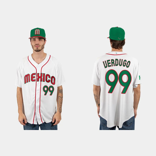 #99 ALEX VERDUGO MEXICO BASEBALL 2023 WORLD BASEBALL CLASSIC JERSEY – WHITE Stitches Baseball Jerseys
