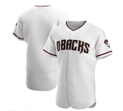 Arizona Diamondbacks Home Authentic Team Jersey - White Crimson Stitches Baseball Jerseys