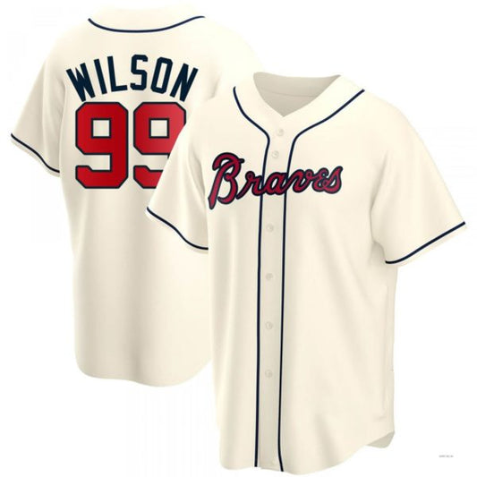 Atlanta Braves #99 Brooks Wilson Cream Alternate Jersey Stitches Baseball Jerseys