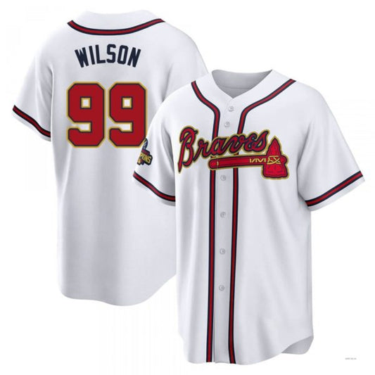 Atlanta Braves #99 Brooks Wilson Gold White 2022 Program Jersey Stitches Baseball Jerseys