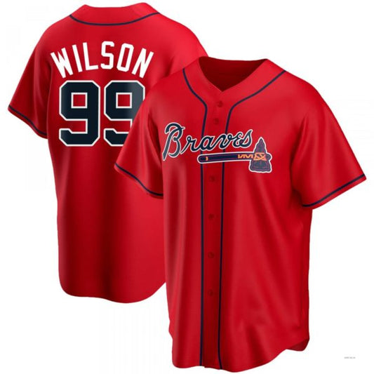Atlanta Braves #99 Brooks Wilson Red Alternate Jersey Stitches Baseball Jerseys