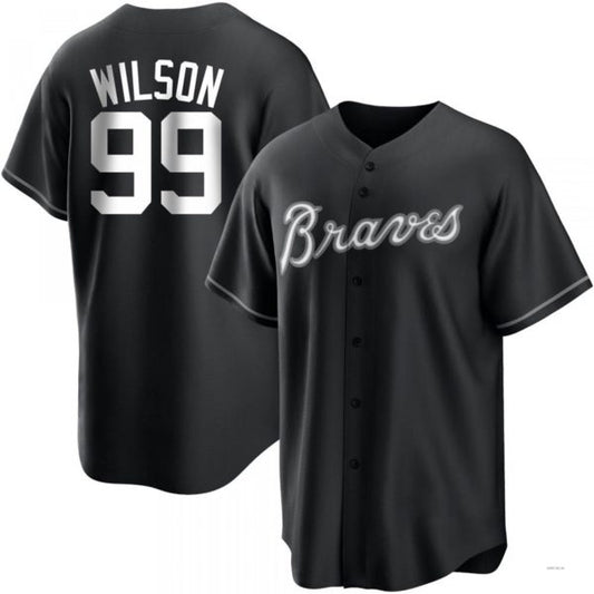 Atlanta Braves #99 Brooks Wilson White Black Jersey Stitches Baseball Jerseys
