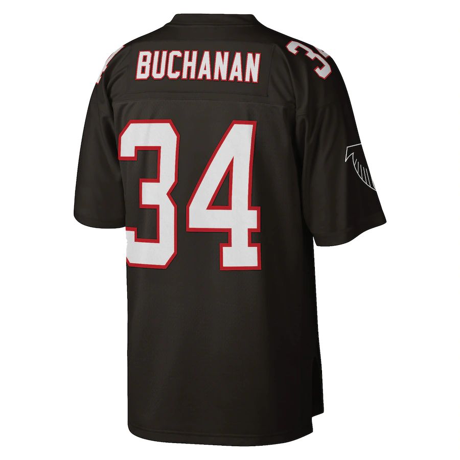 A.Falcons #34 Ray Buchanan Mitchell & Ness Black Retired Player Legacy Replica Jersey Stitched American Football Jerseys