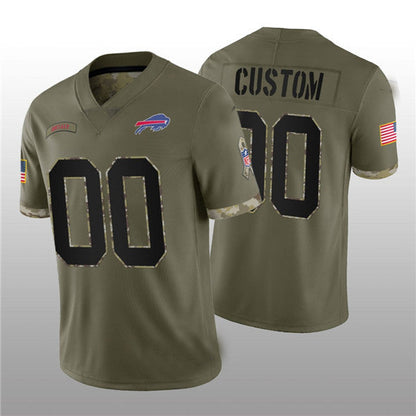 Custom Football Jerseys B.Bills ACTIVE PLAYER 2022 Olive Salute To Service Limited Stitched Jersey  American Stitched Jerseys