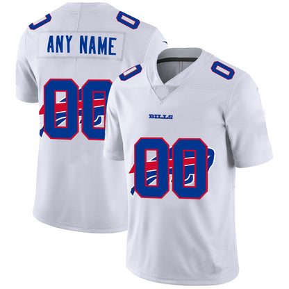B.Bills Customized White Team Big Logo Vapor Untouchable Limited Jersey Stitched Football Jerseys