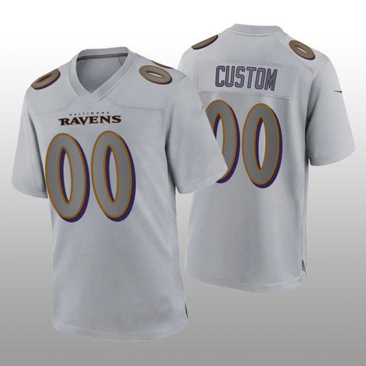 Football Jerseys Custom B.Ravens Gray Atmosphere Game Jersey American Stitched Jerseys