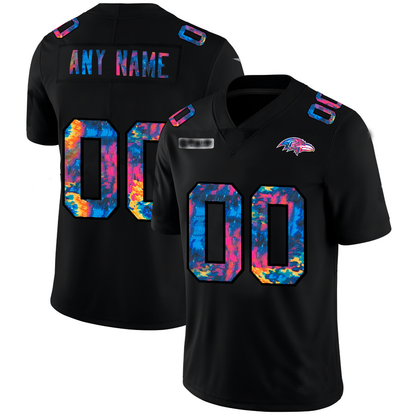 Football Jerseys B.Ravens Custom Multi-Color Black 2020 Crucial Catch Vapor Untouchable Limited Jersey American Stitched Jerseys