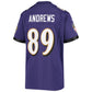 B.Ravens #89 Mark Andrews Purple Game Jersey Stitched American Football Jerseys