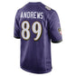 B.Ravens #89 Mark Andrews  Purple Game Team Jersey Stitched American Football Jerseys