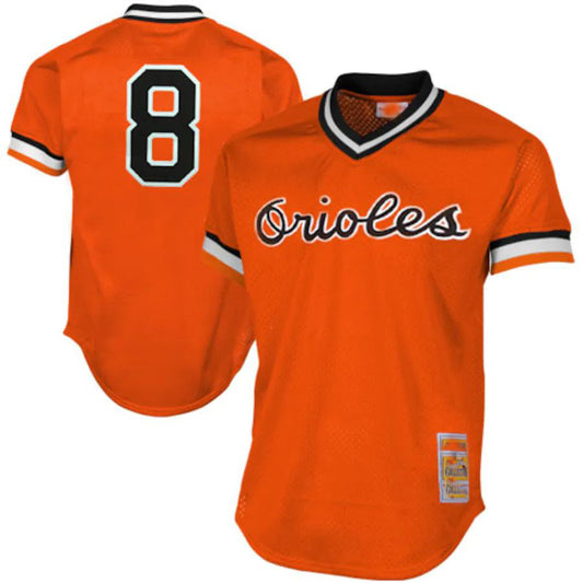 Baltimore Orioles Cal Ripken Jr Mitchell & Ness Orange 1988 Authentic Cooperstown Collection Mesh Batting Practice Jersey Baseball Jerseys