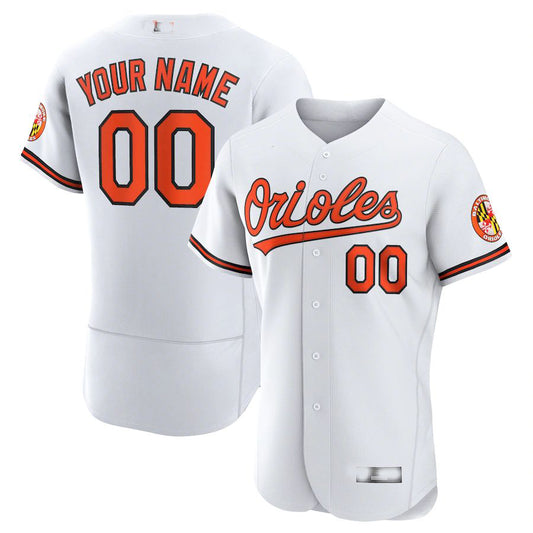 Custom Baltimore Orioles White Home Authentic Jersey Baseball Jerseys