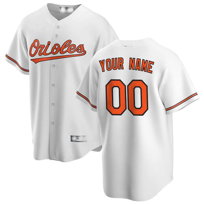 Custom Baltimore Orioles  White Home Replica Custom Jersey Baseball Jerseys