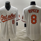 Baltimore Orioles #8 Cal Ripken Jr Number White Cool Base Stitched Jersey Baseball Jerseys