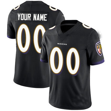 B.Ravens Black Customized Vapor Untouchable Player Limited Jersey Stitched Football Jerseys