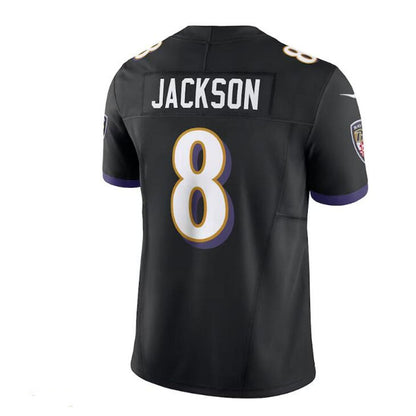 B.Ravens #8 Lamar Jackson  Black Vapor F.U.S.E. Limited Jersey Stitched American Football Jerseys