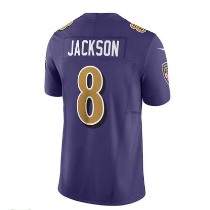 B.Ravens #8 Lamar Jackson Purple Vapor F.U.S.E. Limited Jersey Stitched American Football Jerseys