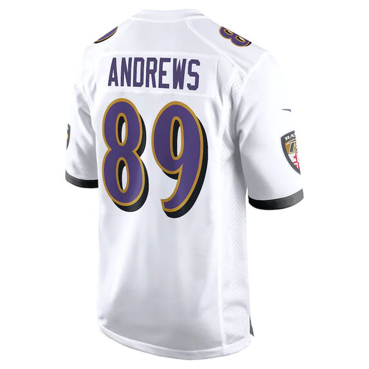 B.Ravens #89 Mark Andrews White Game Jersey Stitched American Football Jerseys