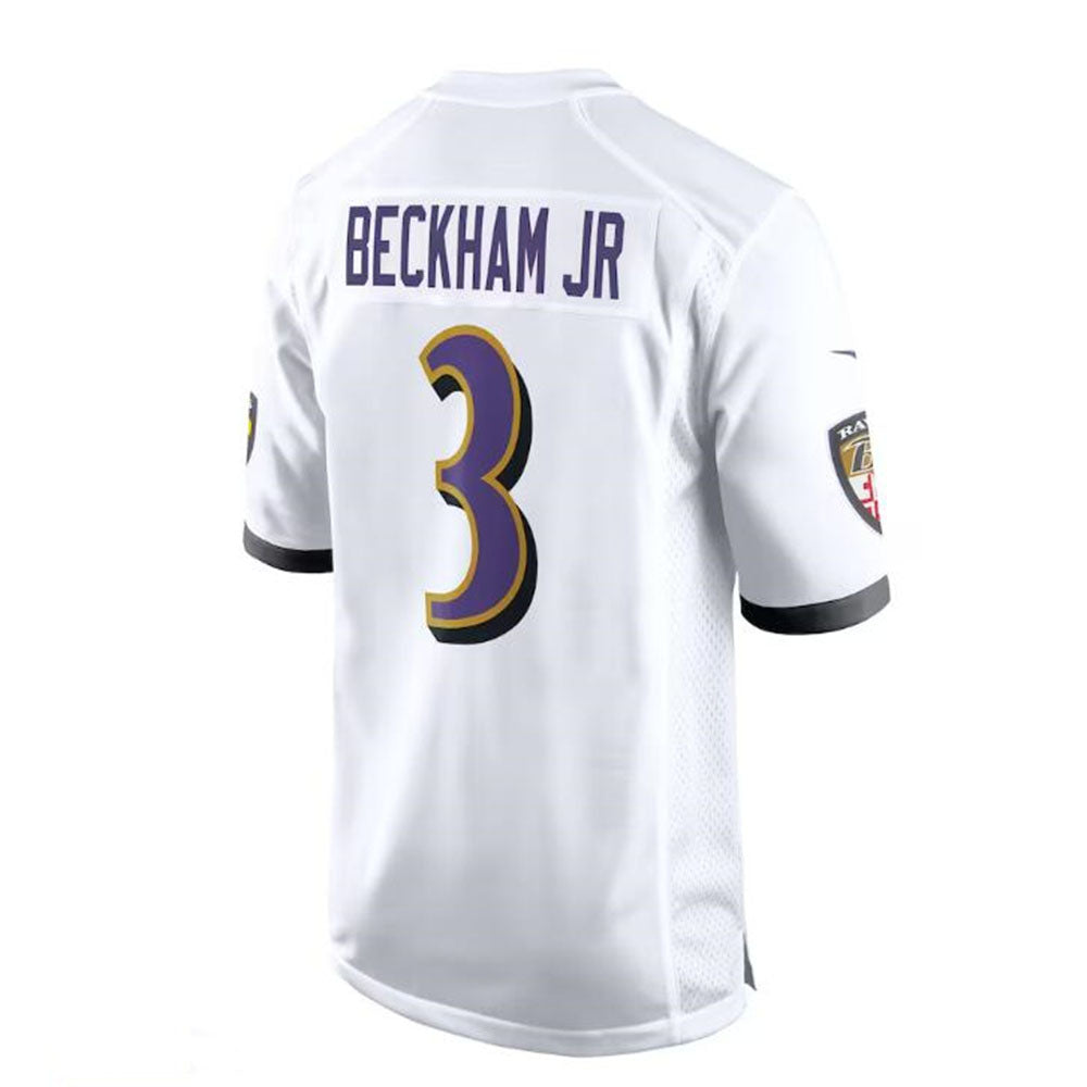 B.Ravens #3 Odell Beckham Jr. White Game Jersey Stitched American Football Jerseys