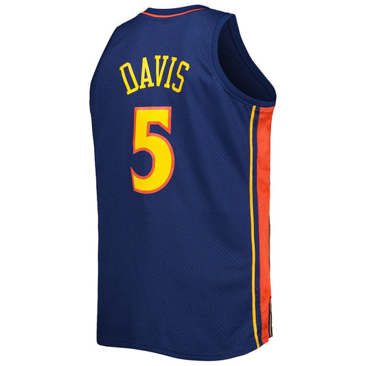 G.State Warriors #5 Baron Davis Mitchell & Ness Big & Tall Hardwood Classics 2006-07 Swingman Jersey  Navy Stitched American Basketball Jersey