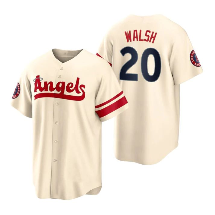 Los Angeles Angels #20 Jared Walsh  Cream Stitched 2022 City Connect Jersey Men Youth Women Baseball Jerseys