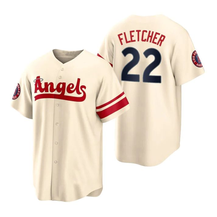 Los Angeles Angels #22 David Fletcher Cream Stitched 2022 City Connect Jersey Men Youth Women Baseball Jerseys