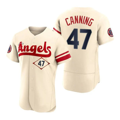 Los Angeles Angels #47 Griffin Canning Cream Stitched 2022 City Connect Jersey Men Youth Women Baseball Jerseys