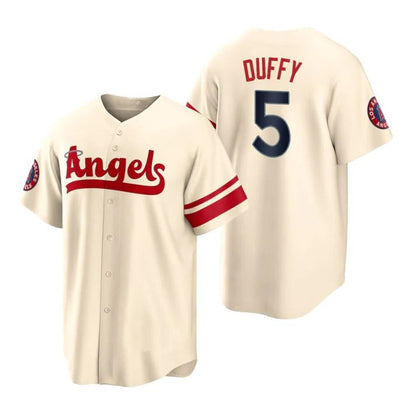Los Angeles Angels #5 Matt Duffy Cream Stitched 2022 City Connect Jersey Men Youth Women Baseball Jerseys