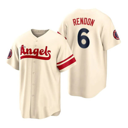 Los Angeles Angels #6 Anthony Rendon Cream Stitched 2022 City Connect Jersey Men Youth Women Baseball Jerseys