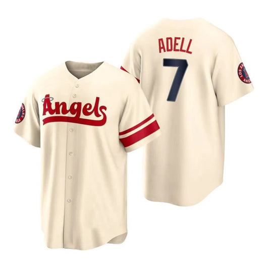 Los Angeles Angels #7 Jo Adell  Cream Stitched 2022 City Connect Jersey Men Youth Women Baseball Jerseys