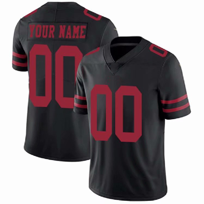 Custom SF.49ers Black Stitched American Football Jerseys