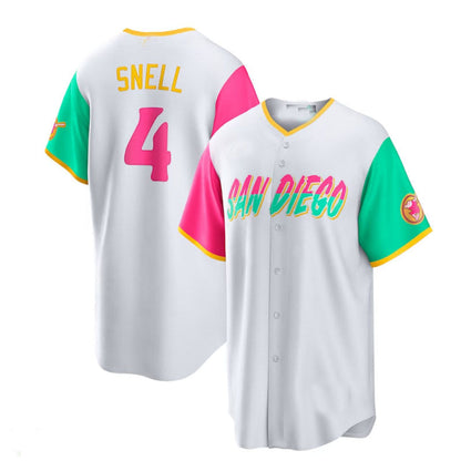 San Diego Padres #4 Blake Snell City Connect Replica Player Jersey - White Baseball Jerseys