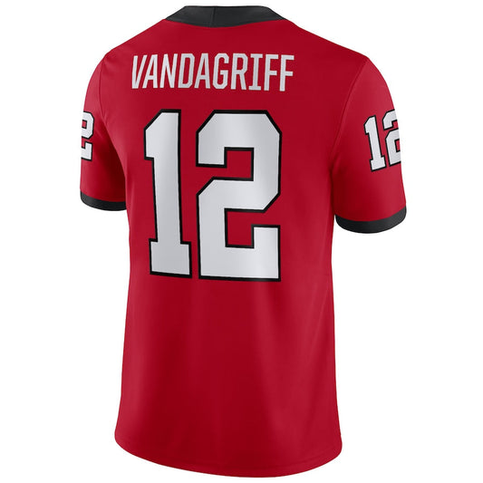 G.Bulldogs #12 Brock Vandagriff NIL Replica Football Jersey Red Stitched American College Jerseys