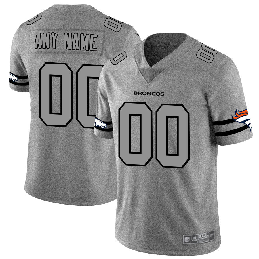 Custom D.Broncos 2019 Gray Gridiron Gray Vapor Untouchable Limited Jersey Stitched Jersey American Football Jerseys