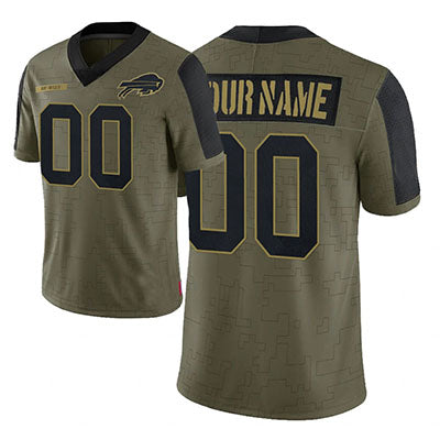 Custom B.Bills Olive 2022 Salute To Service Limited Football Jerseys