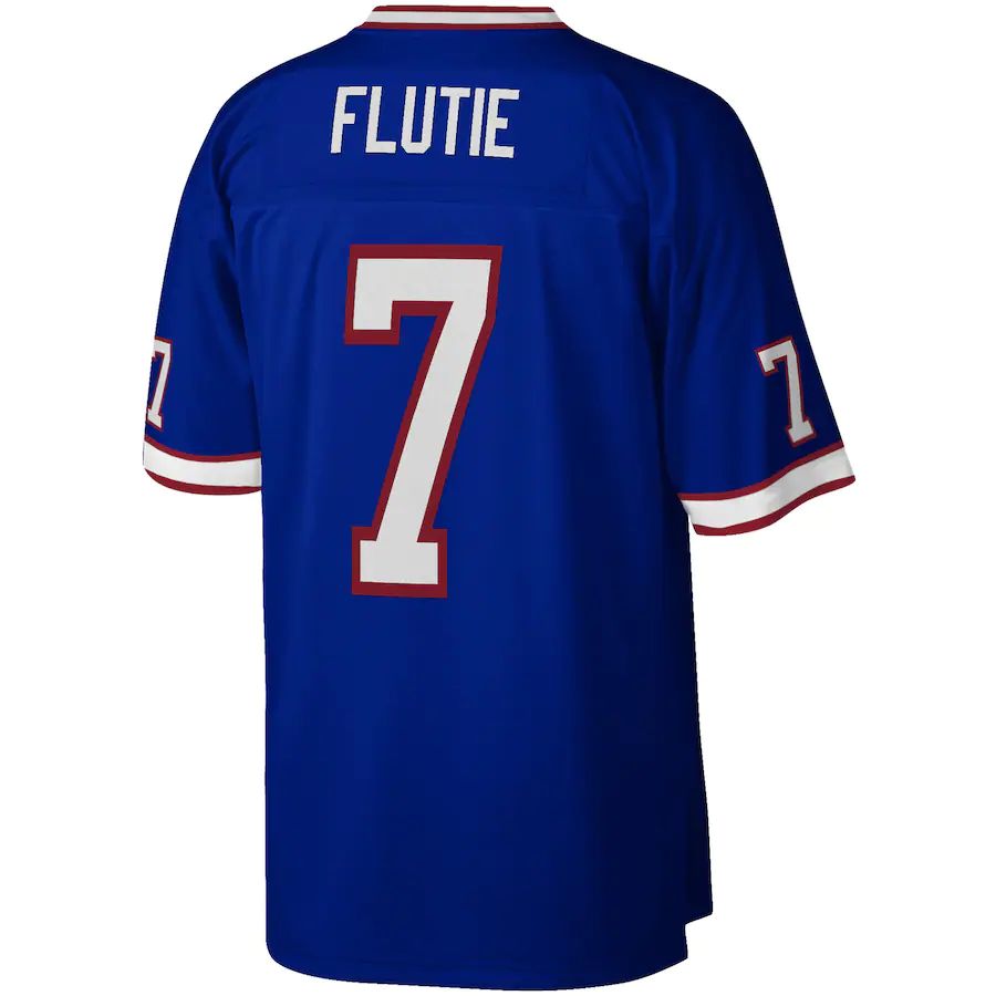 B.Bills #7 Doug Flutie Mitchell & Ness Royal 1998 Legacy Replica Jersey American Stitched Football Jerseys