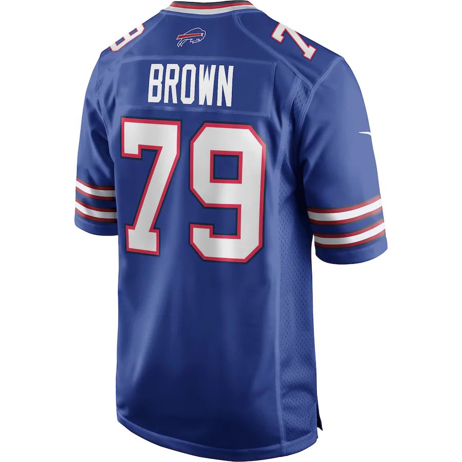 B.Bills #79 Ruben Brown Royal Game Retired Player Jersey American Stitched Football Jerseys