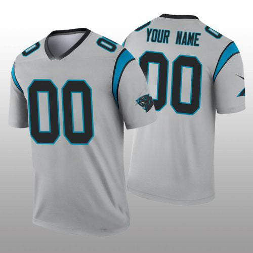 C.Panthers Custom Silver Inverted Legend Jersey Stitched Football Jerseys