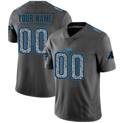 C.Panthers Customized Gray Static Vapor Untouchable Limited Jersey Stitched Football Jerseys