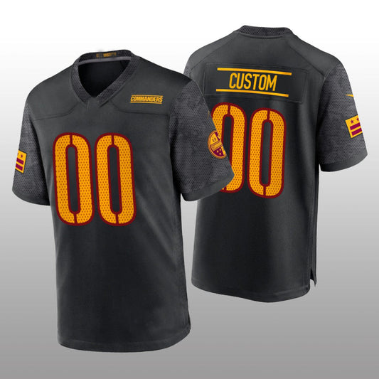 Custom Football Jerseys W.Commanders Black Alternate Game Jersey American Stitched Jerseys Redskins