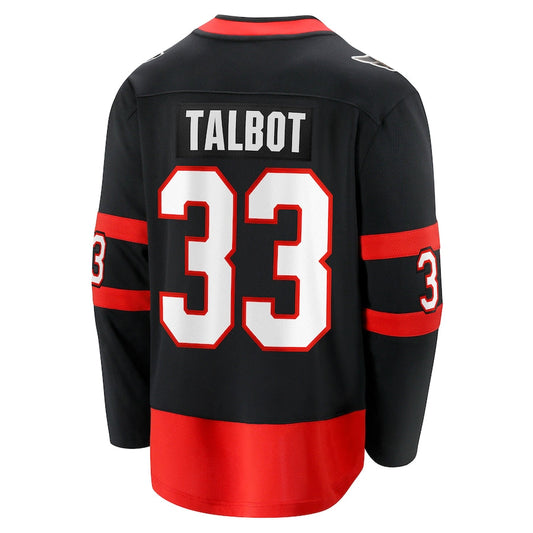 O.Senators #33 Cam Talbot  Fanatics Branded Home Breakaway Player Jersey Black Stitched American Hockey Jerseys