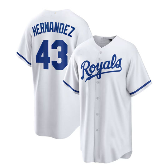 Kansas City Royals #43 Carlos Hernández Home Replica Player Jersey - White Baseball Jerseys