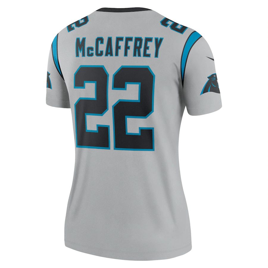 C.Panthers #22 Christian McCaffrey Silver Inverted Legend Jersey Stitched American Football Jerseys