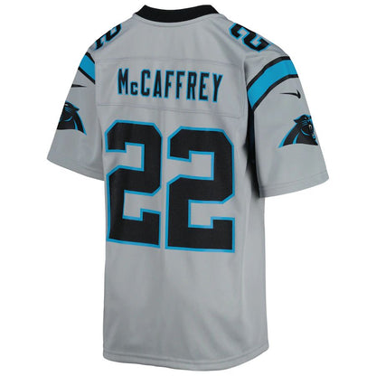 C.Panthers #22 Christian McCaffrey Silver Inverted Team Game Jersey Stitched American Football Jerseys