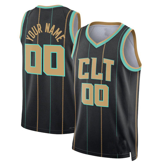 Custom C.Hornets Jordan Brand Unisex 2022-23 Swingman Jersey City Edition Black American Stitched Basketball Jersey