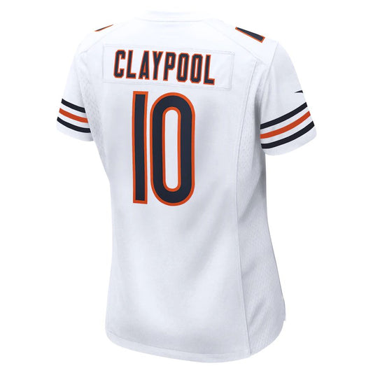 C.Bears #10 Chase Claypool  White Game Player Jersey Stitched American Football Jerseys