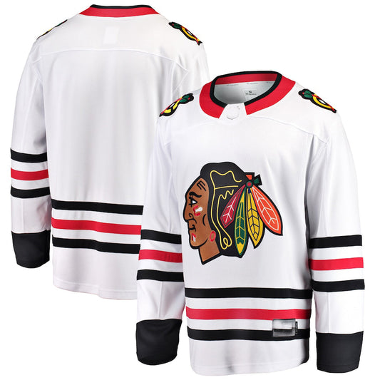 C.Blackhawks Fanatics Branded Breakaway Away Jersey White Stitched American Hockey Jerseys