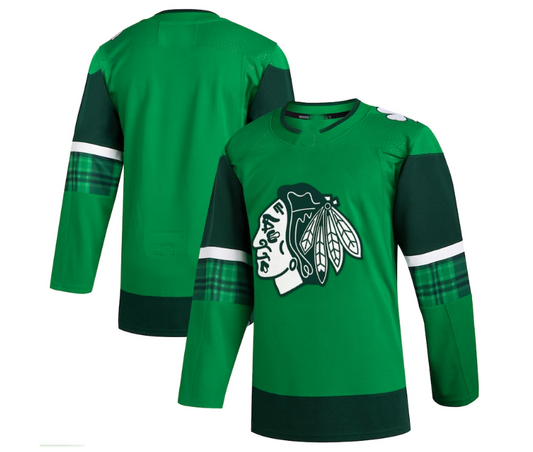 C.Blackhawks 2023 St. Patrick's Day Primegreen Authentic Jersey - Kelly Green Stitched American Hockey Jerseys