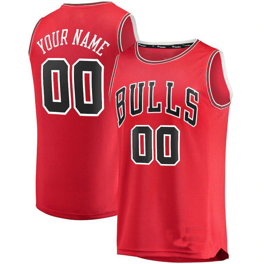 Custom C.Bulls Fanatics Branded Fast Break Replica Jersey Red Icon Edition Statement Edition American Stitched Basketball Jersey