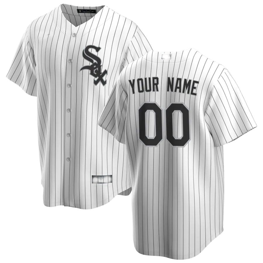 Custom Chicago White Sox White Home Replica Custom Jersey Baseball Jerseys