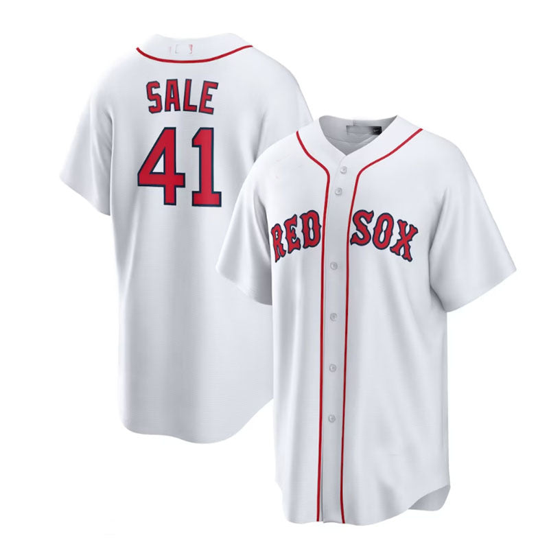 Boston Red Sox Road #41 Chris Sale Home Replica Player Name Jersey - White Baseball Jerseys